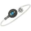 Sterling Silver Jewelry Bracciale da donna con pietre naturali - Pietra portafortuna ovale fatta a mano regolabile aperto gioielli - Regali per anniversario di matrimonio, San Valentino, festa della mamma, Labradorite