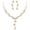 Clearine Set di gioielli da sposa da donna, con collana e orecchini pendenti a forma di goccia, con cristalli, per feste di nozze e balli di fine anno