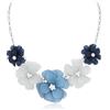 EVER FAITH Collana con colletto a fiori, collane estive floreali a fiori blu per Donne Ragazze