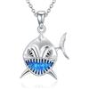 ONEFINITY Collana oceanica in argento Sterling 925 con ciondolo a forma di manta, squalo, cavalluccio marino, balena, collana con ciondolo a forma di animale, regalo per donne e uomini, Misura unica