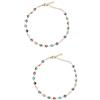 SHERCHPRY 2pezzi Evil Eye Choker Necklace Design Adjustable Neck Chain Jewelry for Women for Fashion and Birthday Celebrations