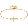 SILBERTALE Bracciale con croce in S925, da donna, regalo religioso per cresima, Eine Grösse, Metallo, Non pietra preziosa