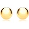 Carissima Orecchini a lobo sfera lucida 7 mm da donna in oro giallo 9 ct