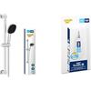GROHE Vitalio Comfort 110 & QuickGlue S - Set doccia (doccia quadrata da 11 cm, 3 getti, flessibile doccia 1,75 m, asta doccia da 60 cm, risparmio idrico), cromo, 26096001
