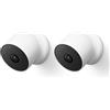 Google Nest Cam Telecamera di Sicurezza, Interna ed Esterna, a Batteria, Confezione da 2, Bianco