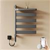 EMKE Scaldasalviette elettrico, 769 x 450 mm, orientabile a 180°, con controllo app WiFi, scaldasalviette piatto con termostato e timer, 120 Watt, IP45, grigio