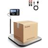 Muaket Bilancia Pesa Pacchi Digitale 200kg / 10g,Bilancia Postale con Funzione Mantieni Tara, Bilancia Pacchi con Display LCD, per Magazzini, Bagagli e Magazzini, con 2 batterie AAA e cavo di ricarica