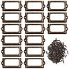 QH-Shop Porta Etichette in Metallo, 30 Pezzi Portaetichette in Metallo Retrò Supporti per Etichette con Viti per Ufficio Biblioteca Cassettiera Cassetti Classificatori (7x3,3 cm)