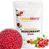 Honeyberry Ribes Rosso Liofilizzato Intero 100g - Frutta Liofilizzata - Bacche di Ribes Rosso Disidratate - Frutta Secca Disidratata per Dolci, Decorazioni per Torte, Snack, Muesli, Dessert e Cocktail