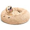 LUOJINYI - Cuccia morbida per cani di taglia grande, media e piccola, lavabile, con fondo antiscivolo, rotonda, 60 cm, colore: cammello