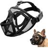 INNAL Regolabile Museruola per Bouledogue Francese (Nero, M) Anti-Morso