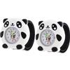 LALADEFIEE Orologio da Polso e Design Panda Carino per Ragazze e Ragazzi 2 Pezzi in Silicone Leggero Quadrante Chiaro per Bambini