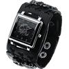 GOGARAMA Orologio Punk con Motivo Scorpione da Uomo, Cinturino Largo in Pelle Nera da Donna, Regalo di Natale Rock Fashion