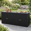 ACAGALA Armadietto da giardino in rattan sintetico, 4 porte, armadietto da balcone, 198 x 55,5 x 80 cm, colore nero