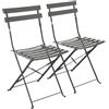 sweeek Set 2 sedie da Giardino bistrot Pieghevole in Metallo Verde Kaki - 49.5x41x80.5 cm