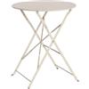 sweeek Tavolo da Giardino bistrot Pieghevole in Acciaio, 2 posti, Ø60cm Beige - 60x60x71 cm