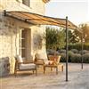 BS COM Pergola da Giardino addossata 3 5x2 5 in acciaio poliestere - MERLIN Antracite