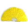 FANSOF.FANS Ventaglio a mano in piuma di marabù 45 cm, vestito operato da bomboniera regalo di bomboniera da ballo vintage all'aperto Servizio fotografico (giallo)