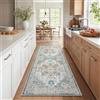GENIMO Vintage Tappeto Salotto 80x200cm - Tappeto Passatoia Soggiorno Lavabile Antiscivolo, Resistente, Facile da Pulire, Boem Carpet Per Camera da Letto, Sala da Pranzo, Cucina - Vintage Verde Beige