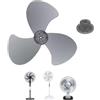 Wuquei Parti Di Ricambio Ventilatore - Elettrici Universali da 40 cm con Copridado,Pale di Ricambio per Ventilatore a Parete - Adatto A Interno Casa Scrivania Ufficio Cucina Esterno Campeggio Camper Garage