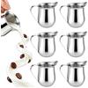 GBKDQQ 6 bricco per latte da 90 ml, in acciaio inox, piccole caraffa per latte, brocca per latte da 3 oz