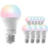 Ledvion 10 pezzi Smart RGB+CCT Lampada LED E27 8W Illuminazione | Controlla la luce con app o voce e usa scene o programmi per la vita quotidiana