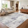 Luxstein Tappeto soffice per soggiorno, 160 x 230 cm, grigio, lavabile, antiscivolo, grande, a pelo lungo, morbido, per soggiorno, camera da letto, cucina, corridoio, bambini