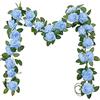 SHACOS 3 Pezzi/3x2 metri Ghirlanda di Rosa Artificiali Fiori Appesi Artificiali Ghirlanda Fiori Artificiali Rosa Fiori Finti per Decorazioni Vite Finta Appesa Rattan per Matrimonio Giardino (blu)