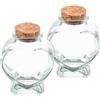 FESTFENDS Bottiglia di Vetro a Cuore 2 Pezzi con Tappo di Legno, 50ml | Foto e Regalo, Decorazione Fai, Riempibile con Sabbia, Polvere o Biglietti