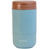 INTIRILIFE Lunch Box Muesli Mug con due scomparti separati con coperchio Cucchiaio ad anello Blu - Capacità 270/370 ml - Contenitore termico Contenitore per zuppe Yogurt Cibo da tenere al caldo
