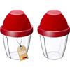 Westmark 2 Bicchieri/Shaker per mescolare e agitare con disco di miscelazione rimovibile, 0,25 l, 12,8 cm, Plastica, Senza BPA - Uovo per mescolare, Trasparente/Rosso, 308922ER