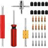 lasuroa Kit Sostituzione Nucleo Valvola, Incluso Chiavi Nuclei della Valvola Rame Nuclei della in Rame Nichelato e Cappucci in Plastica per Auto Bici Camion Riparazione Aria Condizionata