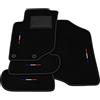 Generico Tappetini compatibili con Peugeot 207 CC - Coupé Cabrio 2007-2012, ricamo bandiera kit tappetini auto personalizzati, set tappeti in moquette, tappeto auto