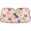 RPLIFE Acquerello Bulldog Francese Posa Auto Parasole Parabrezza Pieghevole Riflettente Visiera Sole Protezione Termica 55 × 27.6 pollici