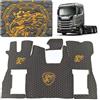 EVELTRUCK Tappetini per camion compatibili con SCANIA S tappetino per piedi (materiale nero, fili dorati)