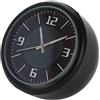 Maso - Orologio da cruscotto o bocchetta d'aria, per auto classica, piccolo orologio rotondo al quarzo, decorazione per auto, colore: nero