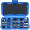 QWORK®7 Pezzi Set di Chiavi a Bussola Esagonali 3/8 Extra Lunghe 110mm - in Acciaio S2 e CR-V per Riparazioni Auto, Meccanica e Fai-da-Te - H3 H4 H5 H6 H7 H8 H10