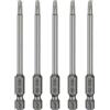 QUARKZMAN 5 Pezzi Punta Cacciavite A Testa Torx T15 Codolo Esagonale 1/4 Lunghezza 3.15 (80mm) Punta Magnetica Senza Foro Anti-Manomissione 6 Stella Cacciavite Per Trapano Acciaio S2.