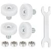 QUARKZMAN 19 mm Rotelle Box Doccia Cuscinetti Ruote Scorrevole Porta Universali con Vite e Chiave per Cassetti Portadocumenti Ricambi Fai Da Te Bianco, 4Pz