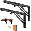 Quanerba Confezione da 2 staffe pieghevoli per mensole, 45,7 cm (carico massimo 89,8 kg) Heavy Duty Outdoor, cerniera pieghevole S per casa, cucina, ufficio, grill