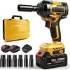 VOBOR Avvitatore a Impulsi Batteria Brushless 21V, 650 Nm con 2 Batterie da 4.0Ah, 6 Bussole 1/2 e Caricatore Rapido, 2800 RPM per Auto Casa