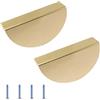 INCREWAY Set di 2 maniglie per cassetti a forma di mezzaluna in lega di alluminio spazzolato, pomelli decorativi per porte a semicerchio per armadi, armadi (oro spazzolato)