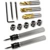 Fegtrtyoa Set di Frese per Saldatura A Punti A Doppia Faccia, 13 Pezzi, 3/8 e 5/16 HSS, Set di Punte per Saldatura A Punti In Cobalto Rivestito In Titanio, 6,5 Mm, 8 mm e 10 Mm