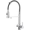Zeffrary Rubinetto Cucina 3 Vie,rubinetto miscelatore girevole a 360°,Miscelatore per Lavello Con Beccuccio Flessibile, Rubinetto per Lavello Da Cucina per Acqua Fredda e Calda e Filtro (Cromo)