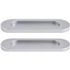 Daleweo 2 Maniglie Adesive per Porte Scorrevoli, 10x3 cm Barre in Alluminio, Argento, Per Porte Scorrevoli, Ante Scorrevoli Armadio, Finestre & Vetro, Senza Forare, Facili da Incollare