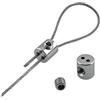 Generico Morsetto for fune metallica in acciaio, 10 pezzi, clip for appendere cavi in acciaio inossidabile, doppio foro, viti regolabili, accessori hardware fissi(N-20PCS)