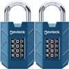 NOVLOCK Lucchetto a combinazione a 4 cifre - robusto e sicuro - arco in acciaio temprato da 7 mm - per armadietti, armadi, cancelli, recinzioni e capanni - 2 pezzi, blu