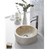 MG Valencia Lavabo da Appoggio Bagno In Marmo Naturale Modello BAHIA CREAM 40x40x15cm. Lavandino Bagno da Appoggio Rotondo, Grigio, Diametro 40 cm, Altezza 15 cm, Scarico Lavandino 4,5 cm (Crema)