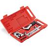 Relaxdays Set Cartellatrice 5-16 mm, con Tagliatubi & Valigetta, per Tubi in Rame & Alluminio, Argento/Nero/Rosso