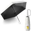 erised's bifrost Mini ombrello pieghevole da viaggio con manico a moschettone per donne uomini bambini/compatto portatile/leggero piccolo/6 costole/protezione anti UV/rivestimento in teflon/impermeabile/pioggia solare
